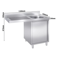 Plonge avec passage lave-vaisselle 120 x 70cm et placard - cuve à droite l40 x p50 x h25 cm_1