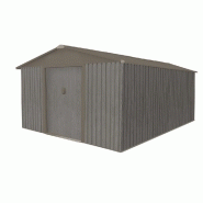 Abri jardin métal - aspect bois vieilli 1014 - 13,51 m² - gris_1