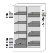 Armoire de sécurité combinée K-PHOENIX-30 modèle K30.197.120.MV.FWAS - Réf 30342-001-30346 - norme NF EN 14470-1 et 3 compartiments séparés_1