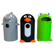 Corbeilles ludiques Sévana - Poubelle Buddy 55L Dauphin, 55L Pingouin et 75L Grenouille_1