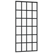 Vidaxl porte coulissante et quincaillerie verre et aluminium 90x205 cm 3081965_1