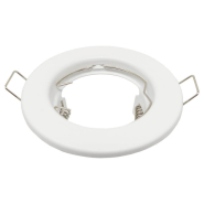 Pack de 2 anneaux d'encastrement ronds fixes blancs - acier laqué pour LED GU10 - réf ANOFB_1