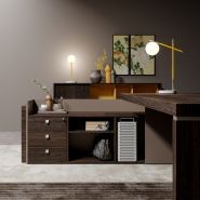 Bureau Sessanta avec épaisseur de 60 mm et matériaux haut de gamme