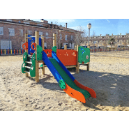 Structure de jeu Mina JEK07 - Bois lamellé, panneaux ECOPLAY et filets anti-vandalisme_1