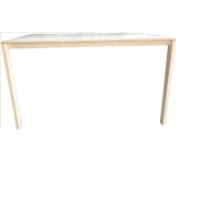 Table blanche d'occasion - Design classique et élégant - 125×75 cm - Bureau ou pause déjeuner_1