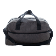 Sac de sport en RPET - poche avant, compartiment zippé et bandoulière réglable - Polyester 600D gris foncé_1