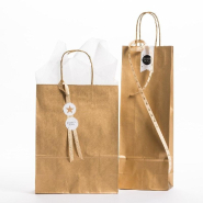 Sac kraft or poignées torsadées 22x10x29cm - par 50_1