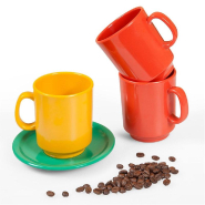 Tasse à café mélamine jaune 24cl Ø8x9cm - par 12_1