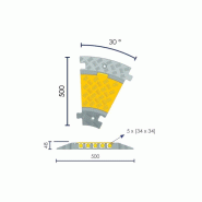 Angle pour passe-câbles à capot - 3 x (58x52)_1