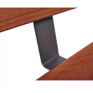 Banc public bois et acier - Pagode, longueur 1800 mm, structure en tube acier peint_1