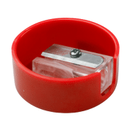Taille-crayon rond en plastique - couleur rouge - poids 4,6 g_1