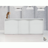 Comptoir d'accueil 3 personnes WAVE - MDD - Blanc brillant, 274_1
