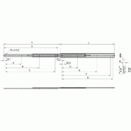 Glissière télescopique SCHROFF Universelle, 2 U, 2 U 711L_1