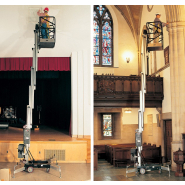 Location courte durée - Nacelle à mât vertical à propulsion manuelle - Châssis 6 roues JLG 25AM et 30AM - Hauteurs 9,67m et 11,14m_1