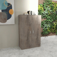 Armoire de bureau monocolore hauteur 159 cm - Mobel linea - 80, Chêne grisé_1