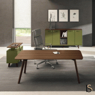 Bureau de Direction Rail en bois- Bralco. - 200, Chêne foncé_2