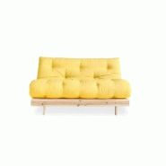 Canapé convertible futon ROOTS - Pin naturel jaune - Couchage 140x200 cm - Design japonais et scandinave_1
