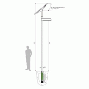 Lampadaire urbain solaire SUN KEY DUO - LED - 3000 lm - 4,8 m avec double tête et panneaux solaires inclinables_2