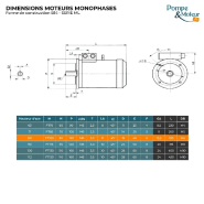 Moteur électrique monophasé 220v 0,75 kW - 1500 tr/min - Double condensateur CEMER ML8024B14 - Bride B14_1