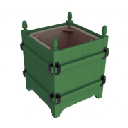 Bac d'orangerie en bois massif, démontable et sur-mesure avec ceintures en bois pour le milieu extérieur - OASIS_1