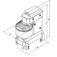 Pe25fe - pe60fe - pétrin professionnel - caplain - 2 - 60 kg_1