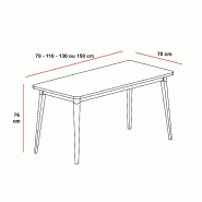 Table de collectivité avec pieds bois Nexos - Mobel Linea - 110_1