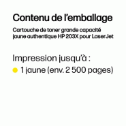 Cartouche de toner grande capacité jaune authentique HP 203X pour LaserJet_1