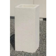 Cendrier extérieur Argon en béton - forme carrée - option antigraffiti - à remplir de sable ou grille en option - 33x33 cm - 72 cm de hauteur - 165 kg - 6 L_1