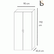 Grande armoire de rangement Pigreco - MARTEX. - Gris anthracite, Blanc pastel_1