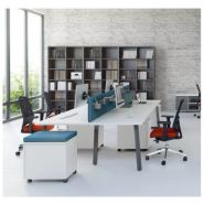 Ogi-A - Bureau bench open space 2, 4, 6 personnes - Plateau mélaminé 28mm - Options de câblage_1