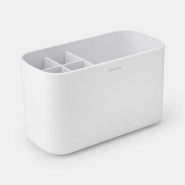 Serviteur salle de bains -ReNew - White - Organisateur de salle de bains compact pour brosses à dents et accessoires_1