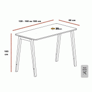 Table haute Born - Mobel Linea - 120, Chêne veiné_1