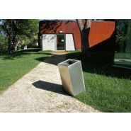 Poubelle publique 106cubica - Cubica - Fima en acier inox satiné avec dimensions 440x430x930 mm_1