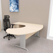 Bureau ergonomique et caisson intégré Sigma - Mobel Linea - 220, Alu, Chêne moyen , Gauche, 4 tiroirs_0