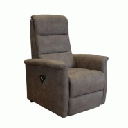Fauteuil relax releveur électrique Persan - microfibre brun taupé - têtière ajustable et mécanisme 2 temps_1