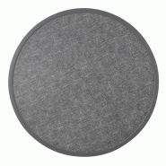 Plateau de table extérieur rond en verre trempé noir brossé bord gris 580mm | Bolero - DL489_1