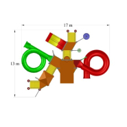 Structure de jeux aquatiques - ARWAPS5A - 17x13 m - Hauteur 9 m - Toboggans 2,4 m_1