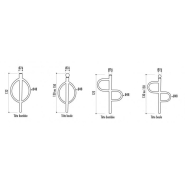 Support cycles Forme S en acier zingué avec poteau central et arceau à sceller_1