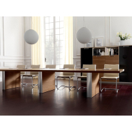 Table de réunion contemporaine en bois - IPSOS - formes géométriques, modulable, finitions haut de gamme_1