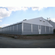 Tente de stockage fermée clearspan / structure démontable en acier / couverture unie en pvc / ancrage au sol avec platine_1