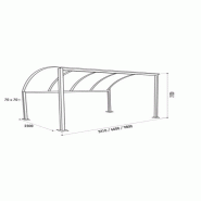 Abri vélo semi-ouvert crémone / structure en acier / bardage en verre trempé / pour 10 vélos_1