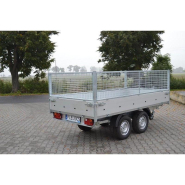 Benne DEBON - PW1.2 ECO - PTAC 2000Kg - 2 essieux freinés - 300 x 160 x H30 cm - Référence PW1.2ECO_1