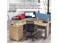 Bureau d'angle compact à gauche DUAL - L160 cm - Pieds Anthracite - plateau imitation Chêne clair - Neuf_1