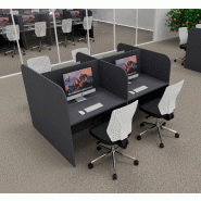 Bureau de call center version double 4 personnes. - Anthracite, 4 places_0