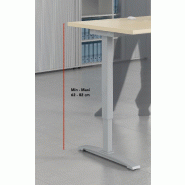 Bureau individuel réglable en hauteur - MDD - Alu, Blanc, 140 x 60 cm_1