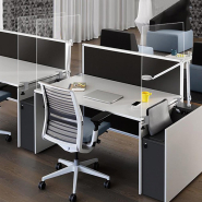 Séparateur latéral bureau/table transparent 4 mm - H 70 x L 90 cm - Fixation étau latéral - Réf. 490777_1