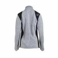 Veste de travail confort femme - M - Maille molletonnée chinée 100% gris clair - Renforts Softshell_1