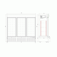Vitrine réfrigérée murale 3 portes JULIA - 2m06x0.70mx1m99 - froid positif ventilé - 4 niveaux + base - ETEF NC7500_1