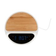 Réveil numérique chargeur sans fil intégré 15W - Boîtier ABS recyclé et bambou_1