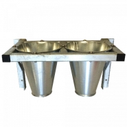 4021 - Saignoir mural en acier galvanisé pour poulets, adapté au saignage avicole_1